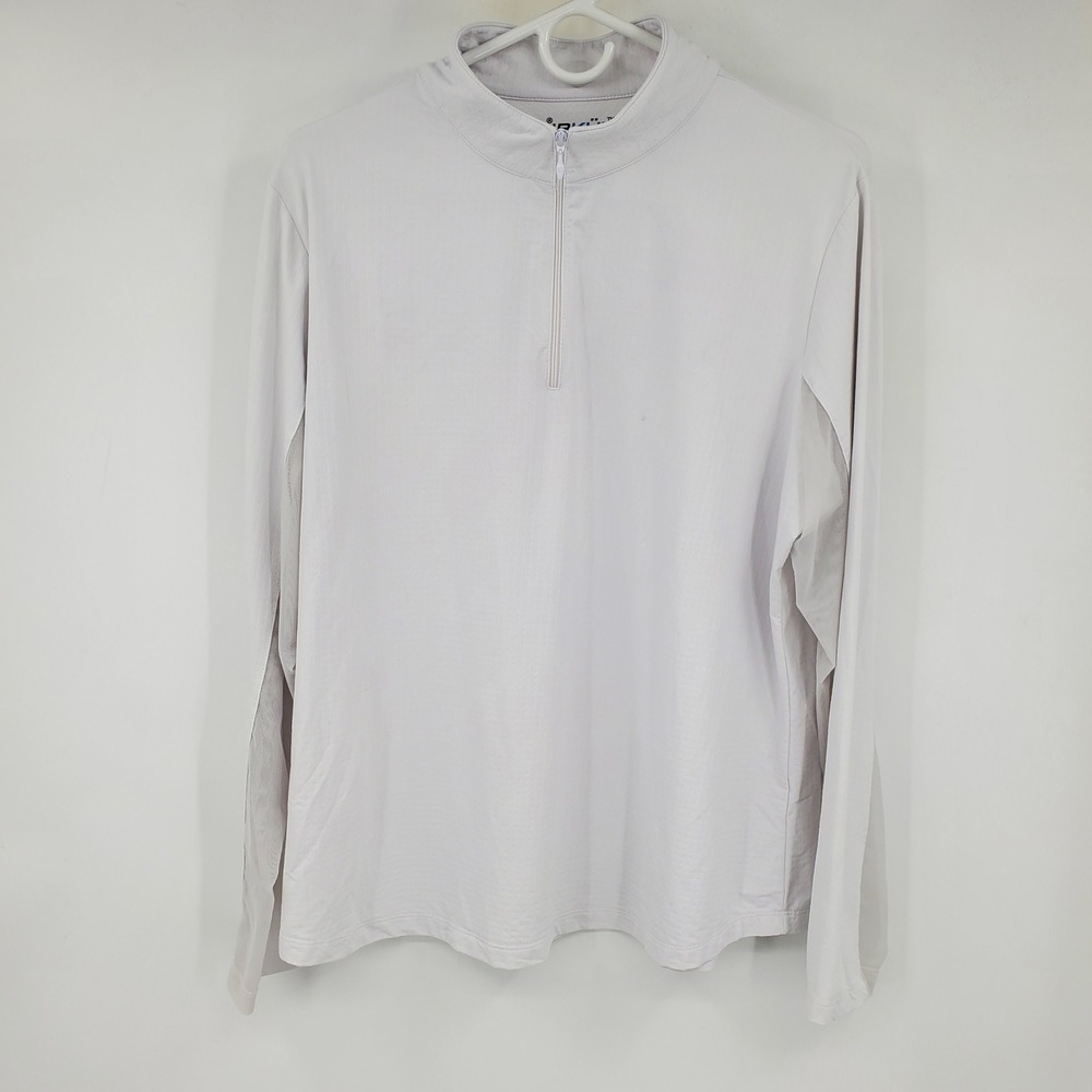 IBKUL Womens XXL White Quarter Zip UPF 50+ Long Sleeve Sun Shirt Cooling Summer